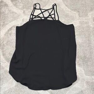Express Black Backless Tank Top with Intricate Straps
